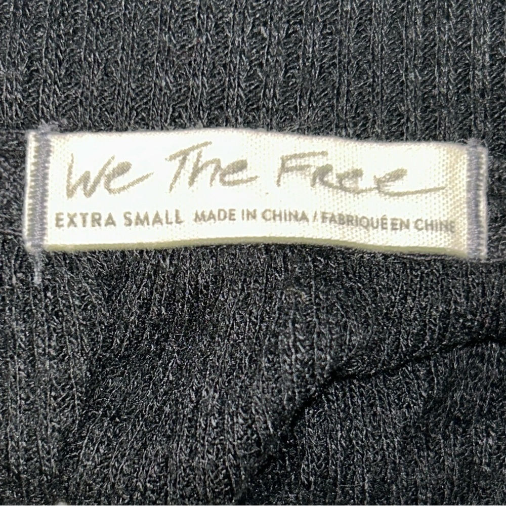We The Free Black babydoll boho Long Sleeve Henley Top - Picture 3 of 3
